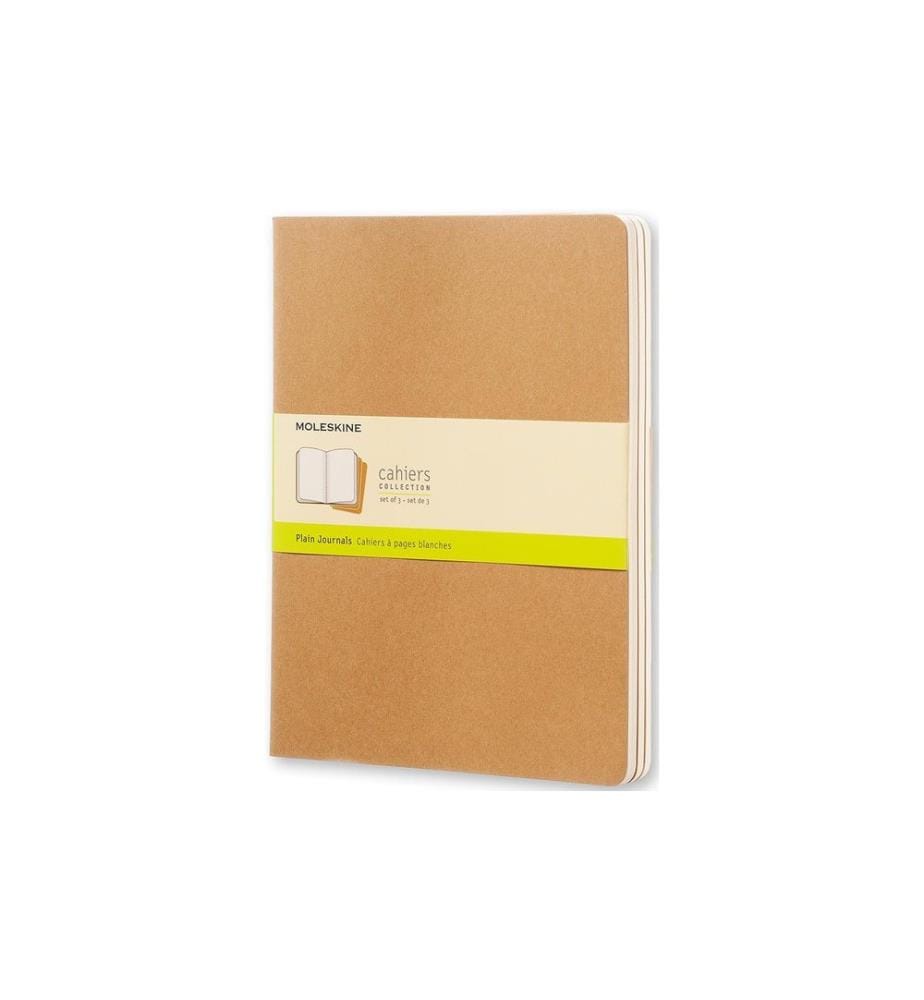 Carnet Moleskine XL vierge, brun clair, lot de 3