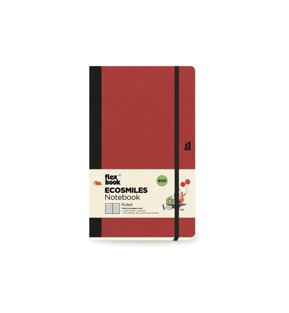 Flexbook Carnet Ecosmiles 13 x 21 cm, Ligné, Rouge