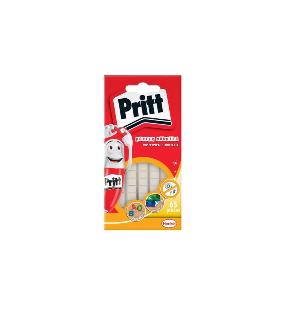 Pritt Bloc de pastilles adhésives Poster Buddies Multifix 65 pièces