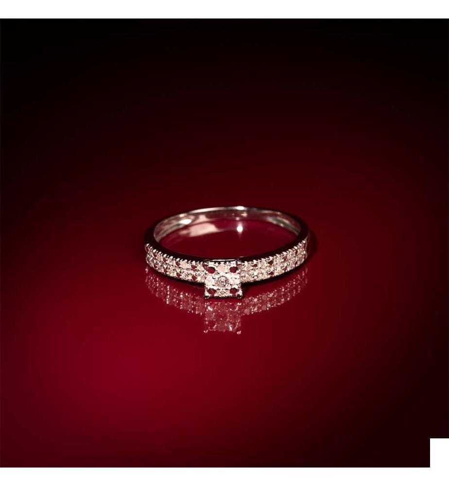 Bague Isisford - Or Blanc 375/1000