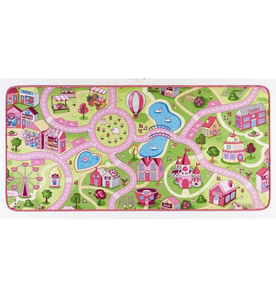Hanse Home Tapis de jeu Sweet Town 140 x 200 cm, Rose