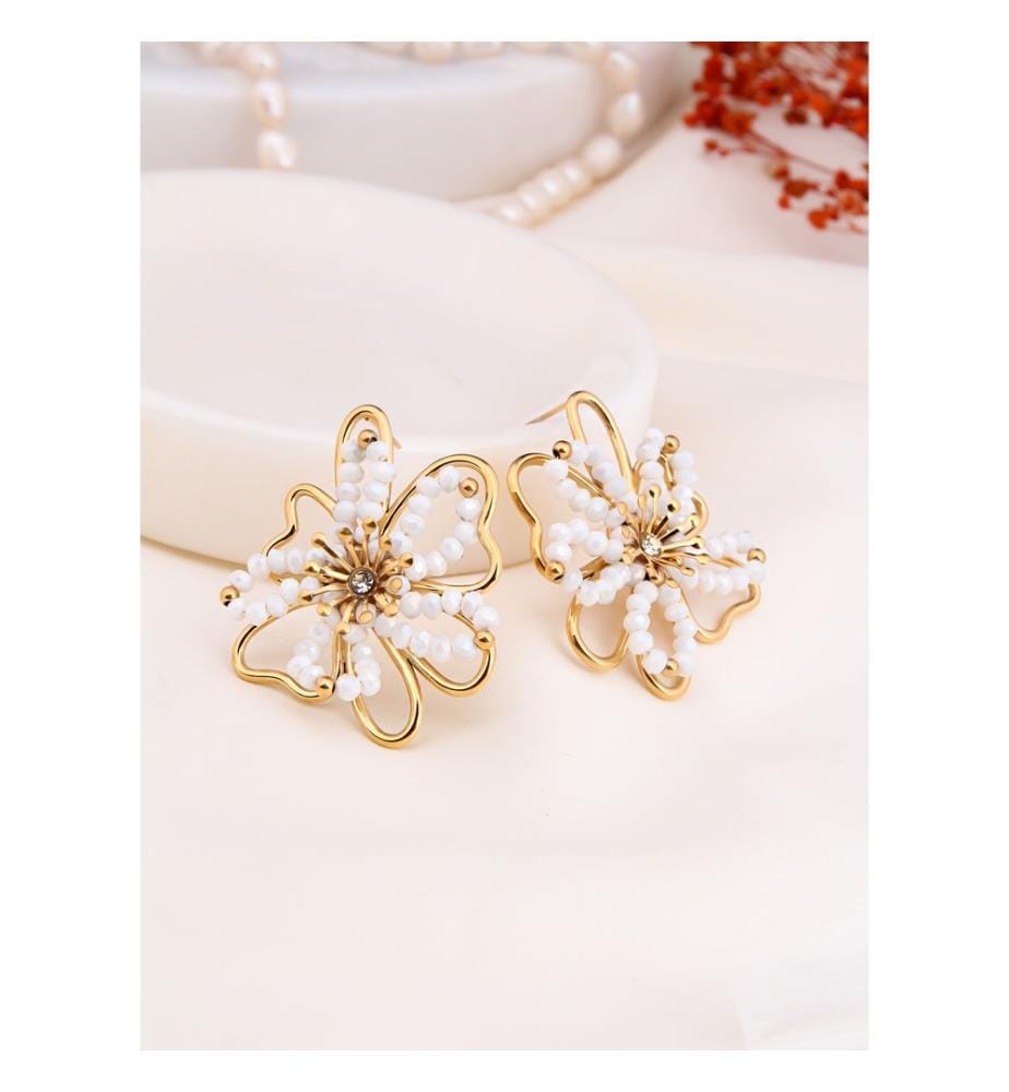 Boucles d'oreilles en cristal - blanc
