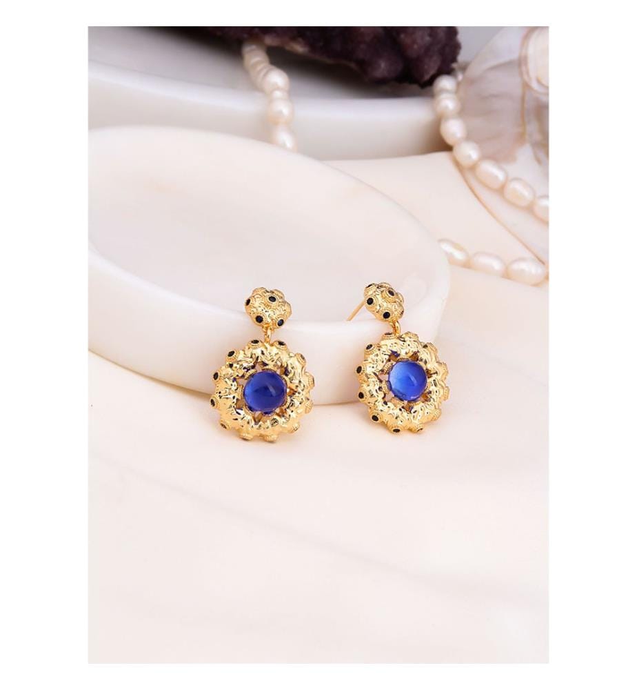 Boucle d'oreille - Bleu foncé