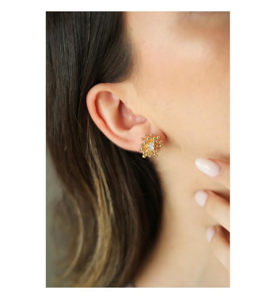 Boucles d'oreilles en zircon - blanc