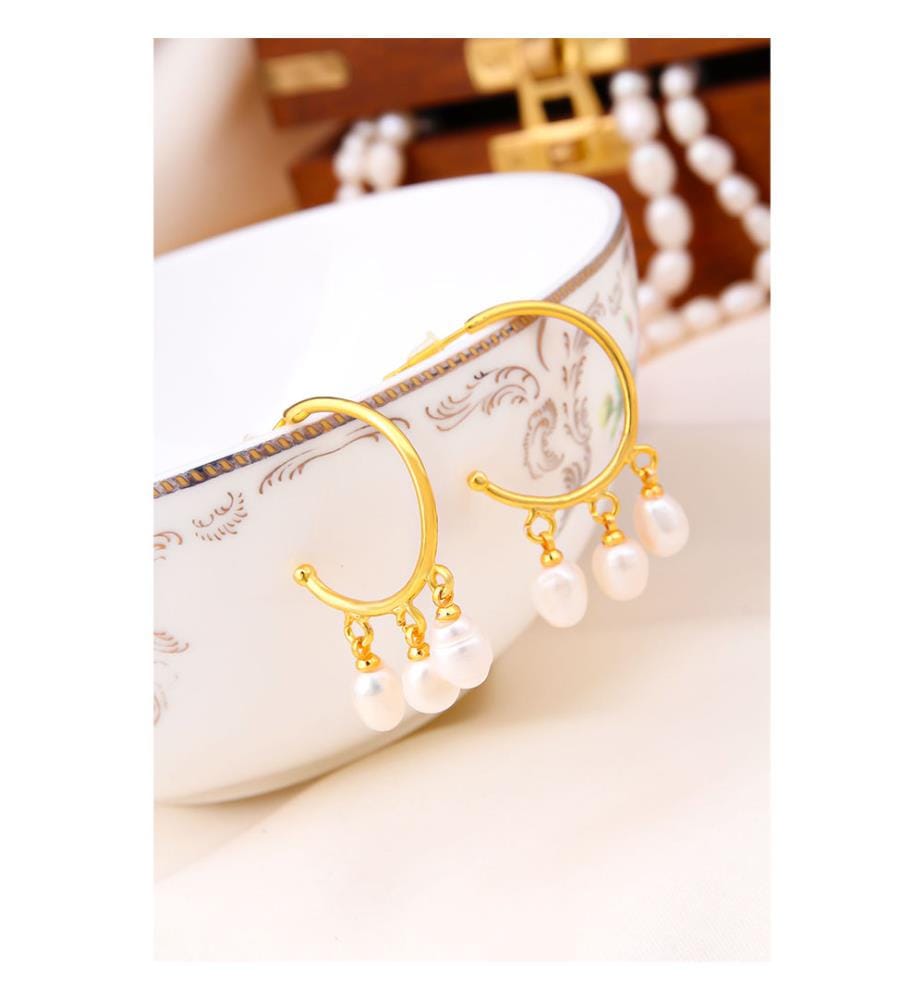 Boucles d'Oreilles Perles - Blanc