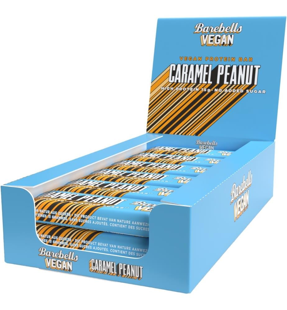 Barres protéinées vegan caramel & cacahuète - 12 x 55 g