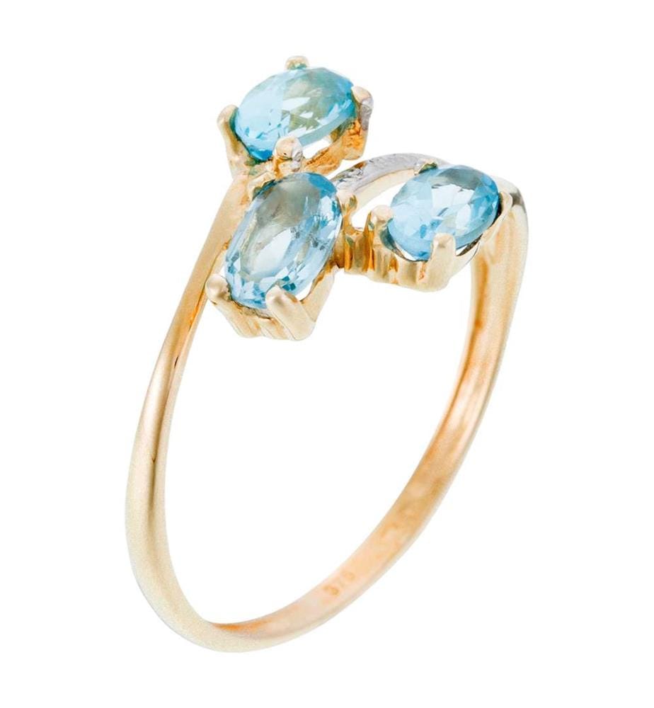 Bague "Chemin bleu" Or BICOLORE 375/1000