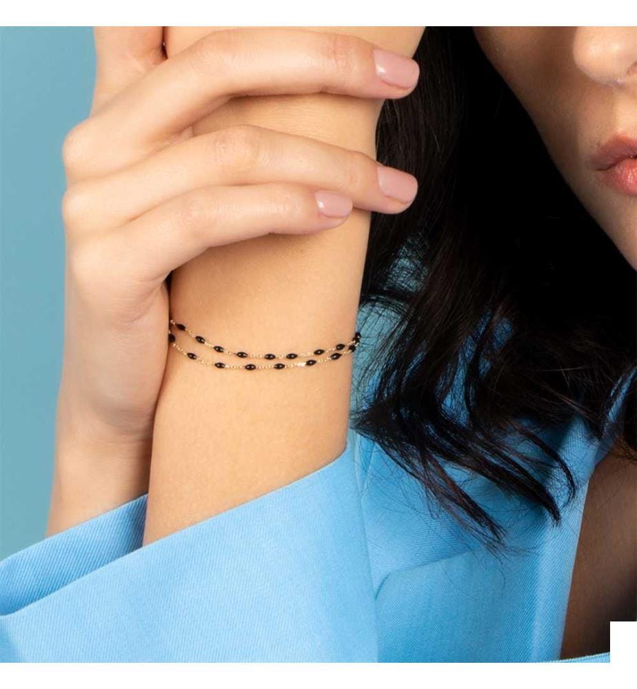 Bracelet Double Amada Noir - Or jaune