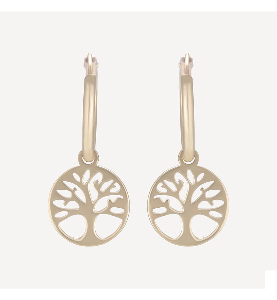 Boucles d'Oreilles l'Arbre de Vie - Or Jaune 375/1000