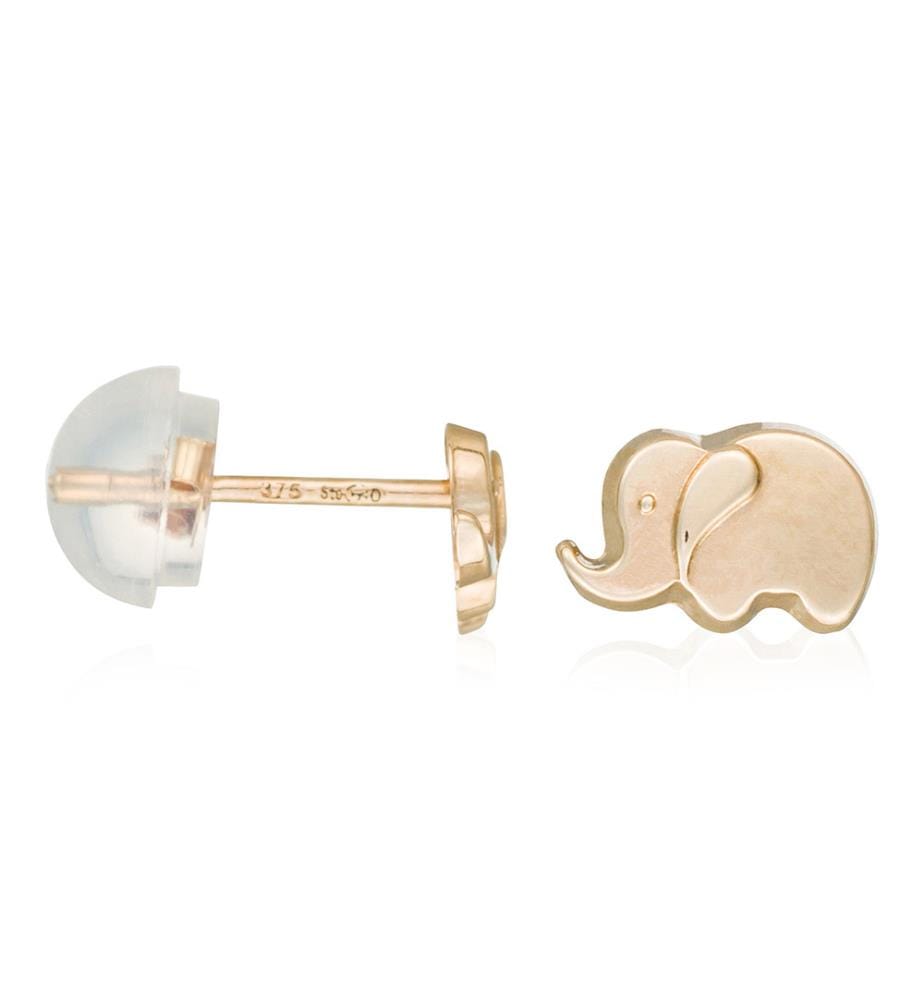 Boucles d'oreilles enfant Eléphants mignons - Or Jaune 375/1000