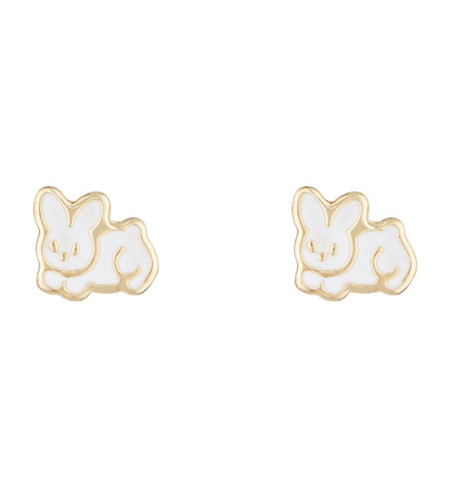 Boucles d'Oreilles Gentil lapin - Doré