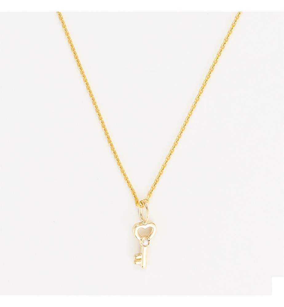 Pendentif Clef du Cadenas Coeur - Or Jaune 375/1000