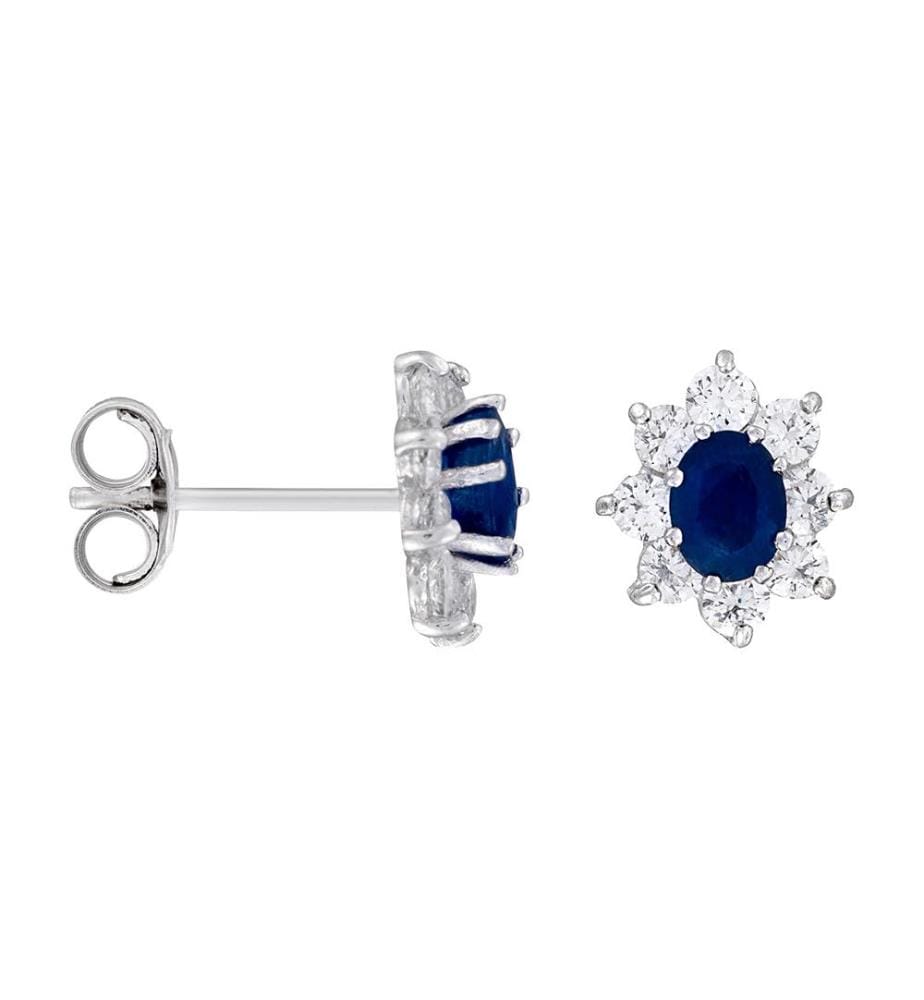 Boucles d'Oreilles Nuit Etoilée bleue 0,29ct/2 375/1000 - Or Blanc