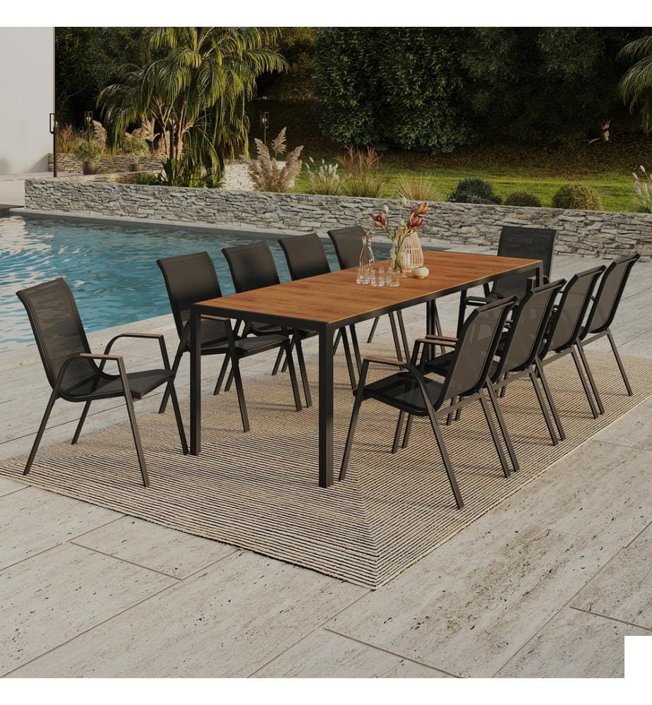 Ensemble Repas Timbia 10 Places - Noir et Brun