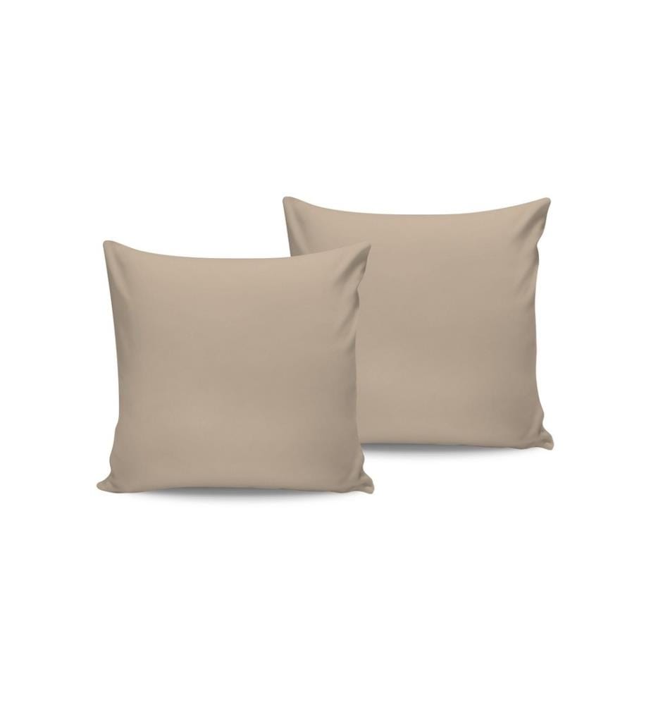 Ensemble de taies d'oreiller en satin, 2 pièces, beige, 100% coton satin
