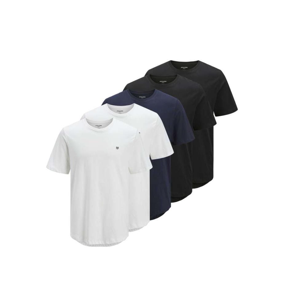 Pack de 5 T-Shirts - Blanc, Marine et Noir