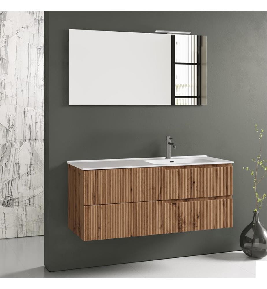 Ensemble salle de bain DX vasque 4 Pièces Zip - Chêne