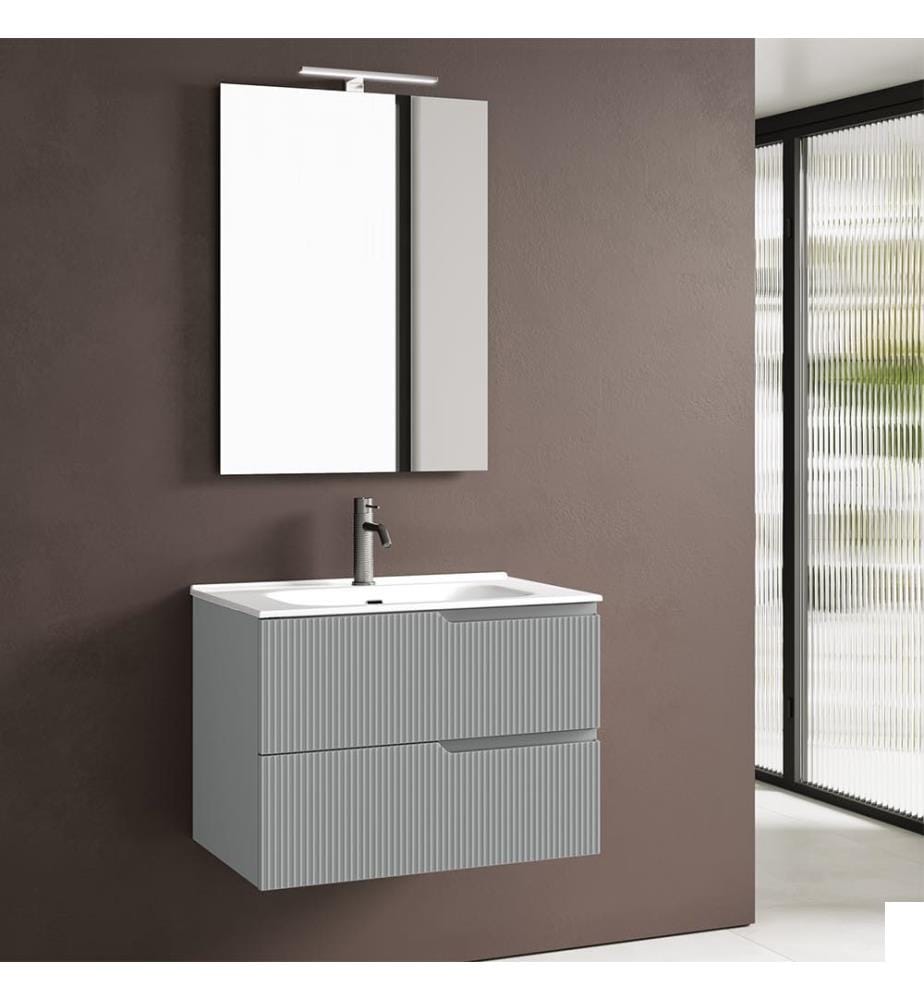 Ensemble salle de bain 4 Pièces Zip - Gris mat