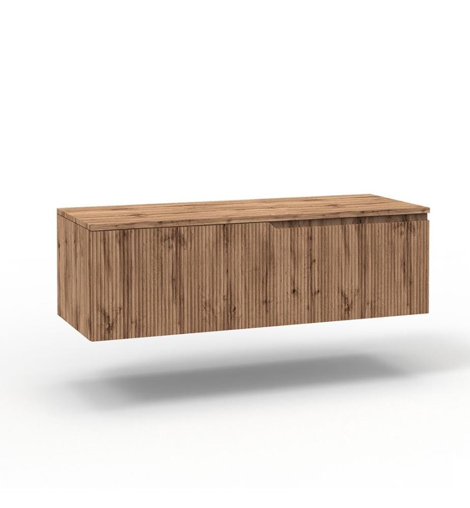 Base murale avec dessus 1 tiroir Zip - Chêne