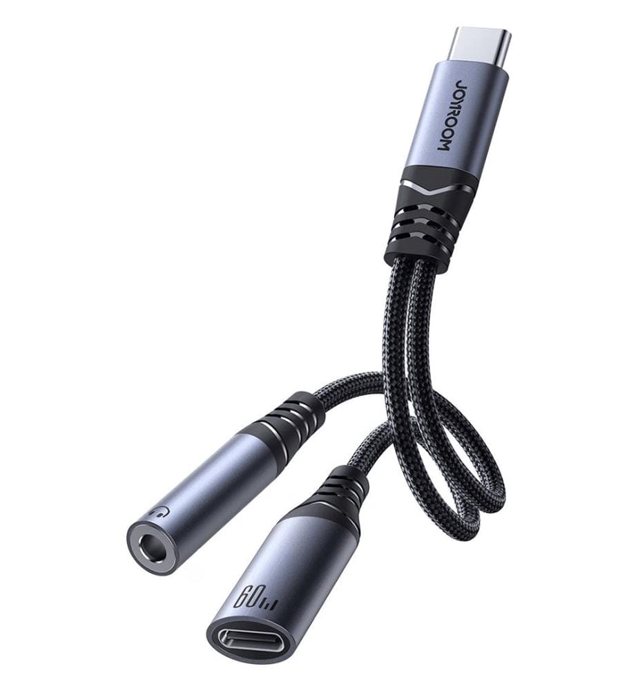 Adaptateur audio 2-en-1 SY-C02 Type-C vers 3,5 mm + Type-C (noir)