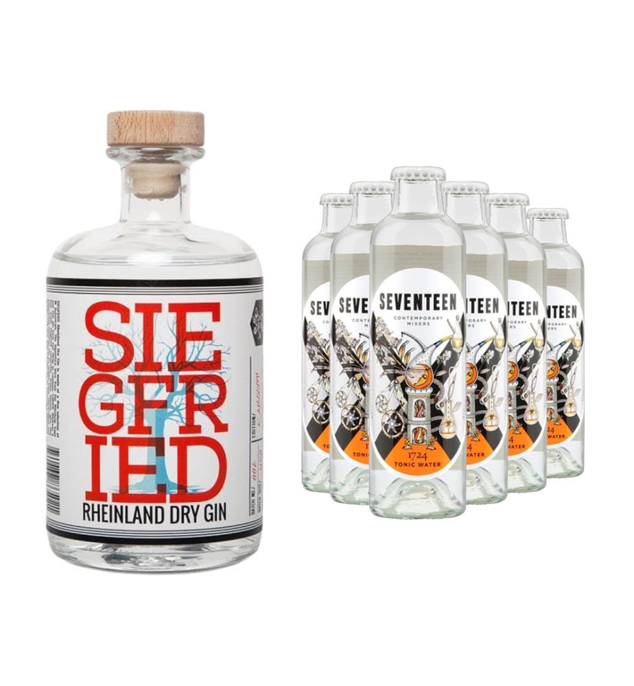 Siegfried Rheinland Dry Gin + 6x 1724 Tonic Water - 50 cl + 6 x 20 cl