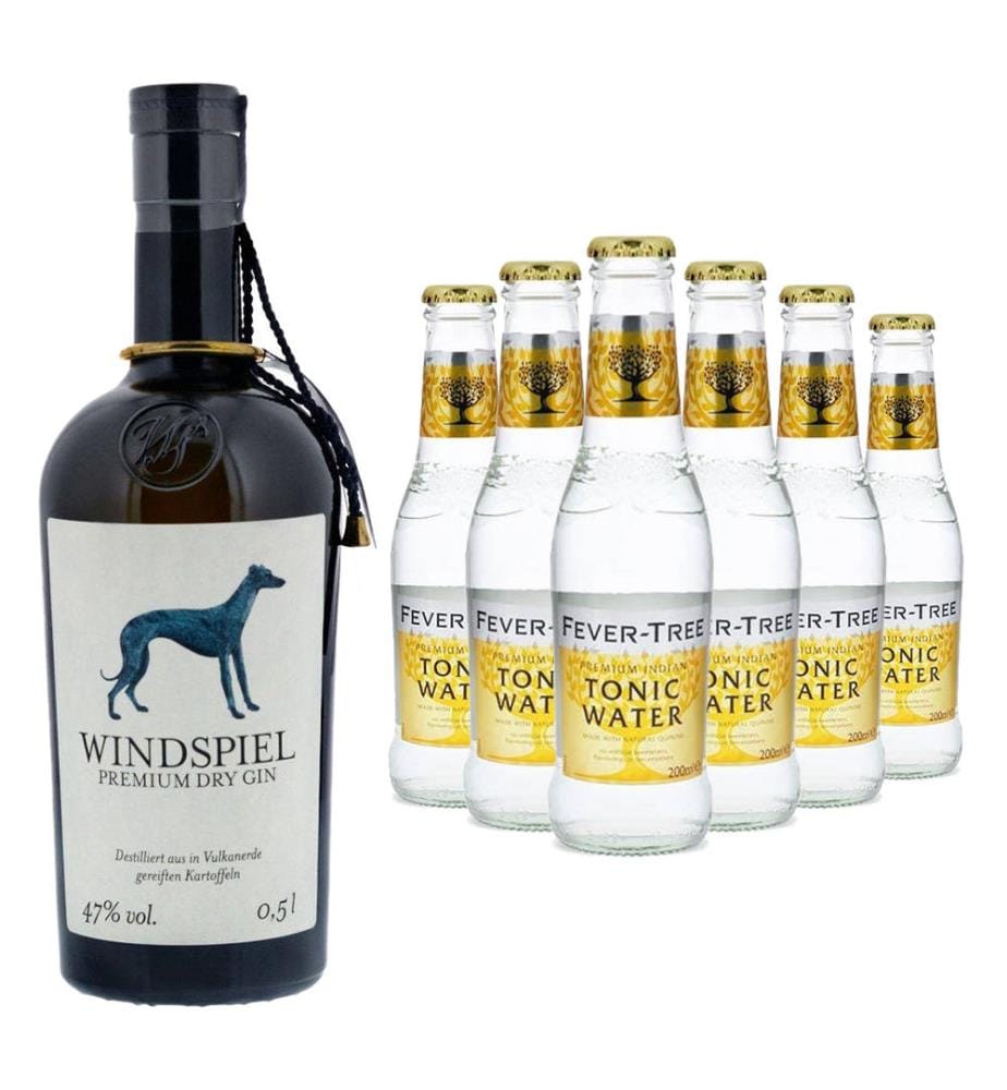 Windspiel Premium Dry Gin + 6x Fevertree Indian Tonic - 50 cl + 6 x 20 cl