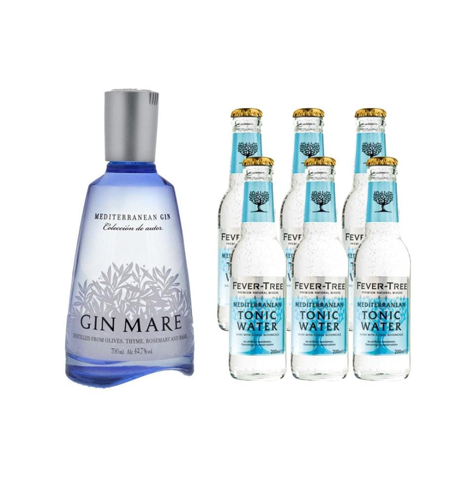 Gin Mare & 6 Fever Tree Mediterranean Tonic - 1 x 70 cl + 6 x 20 cl