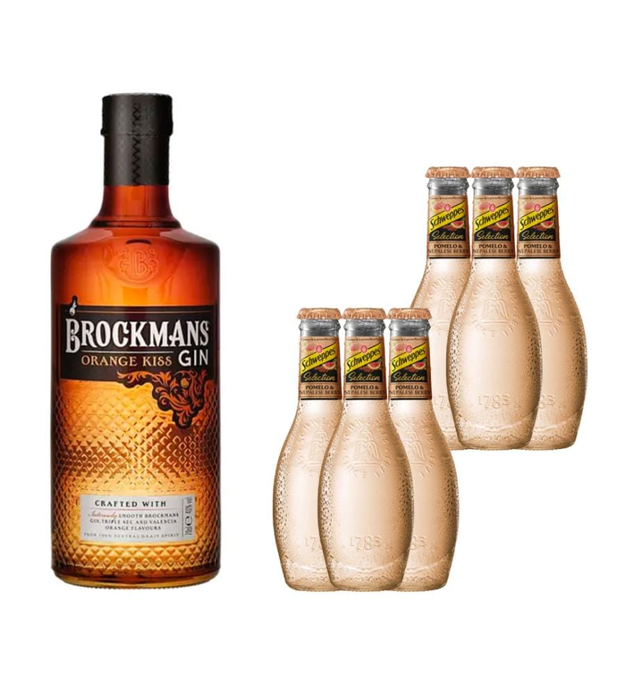 Brockmans Orange Kiss Gin70 cl + 6x Schweppes Selection Tonic Pomelo & Nepalese Berry