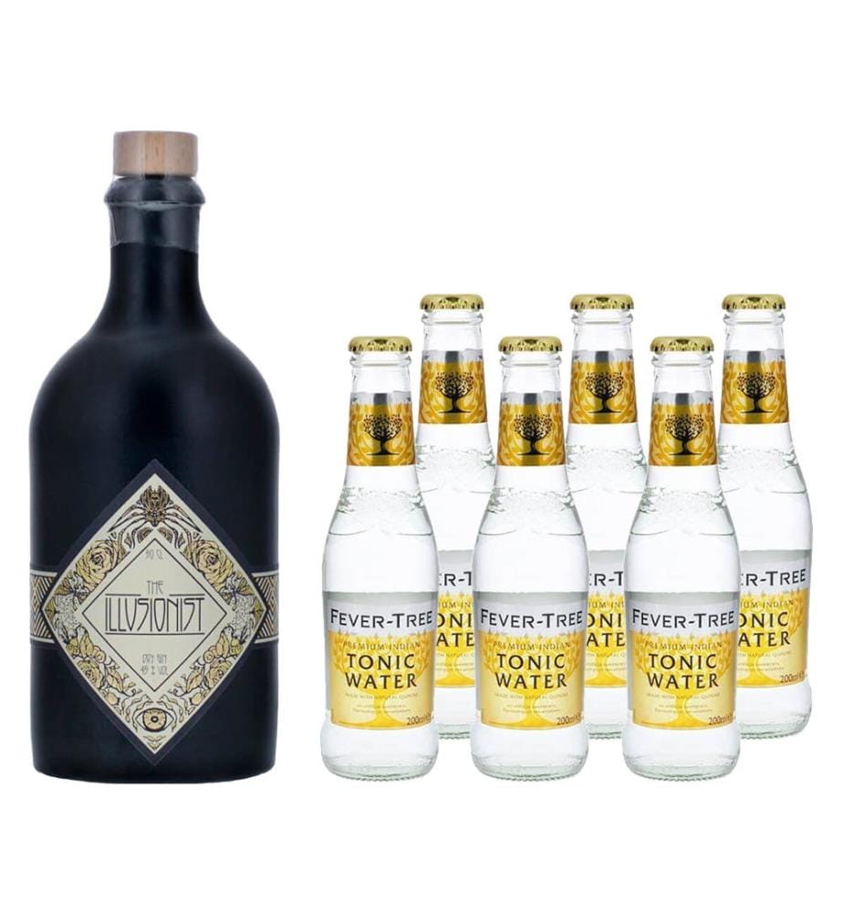 The Illusionist Dry Gin & 6 Fevertree Indian Tonic - 50 cl + 6 x 20 cl