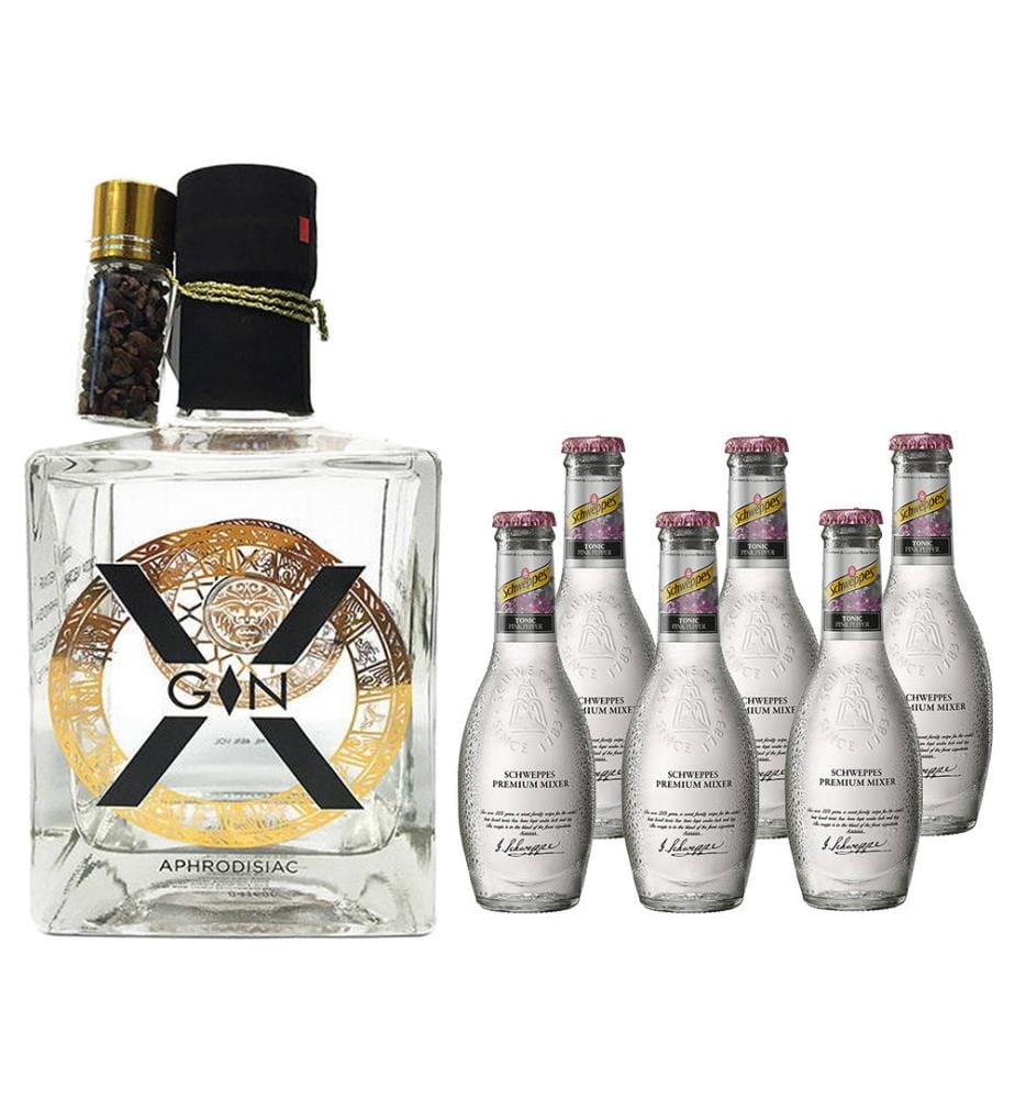 X Gin + 6x Schweppes Premium Pink Pepper - 50 cl + 6 x 20 cl