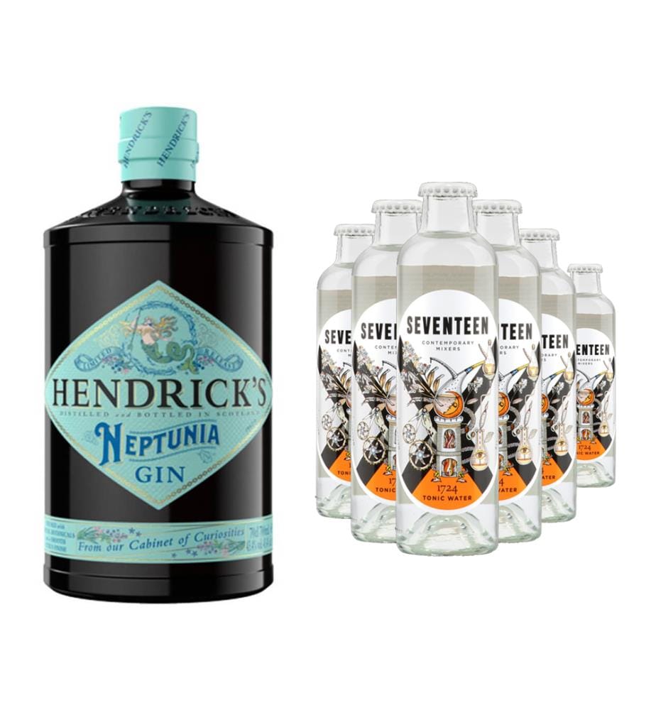 Hendrick's Neptunia Gin + 6x 1724 Tonic Water - 1 x 70 cl + 6 x 20 cl