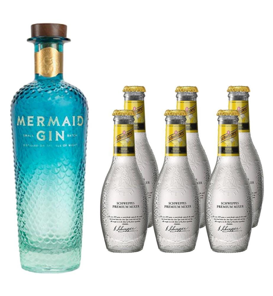Mermaid Gin + 6x Schweppes Schweppes OriGinal Tonic & Lime - 1 x 70 cl + 6 x 20 cl