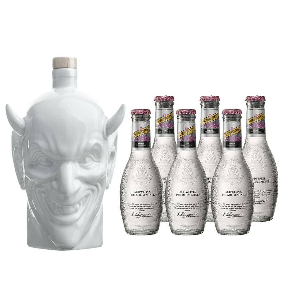 Fallen Angel Blood Orange Gin + 6x Schweppes Premium Mixer Pink Pepper Tonic - 70 cl