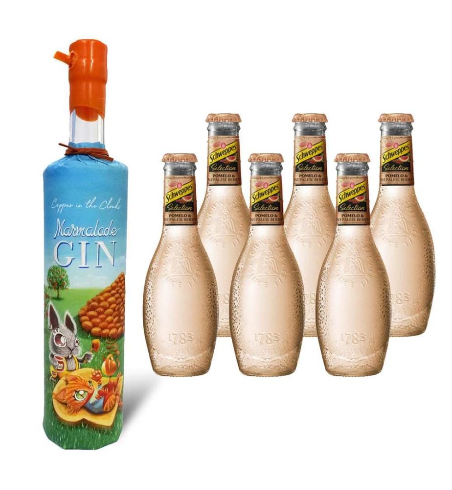 Copper in the Clouds - Marmalade Gin + 6x Schweppes Selection Tonic Pomelo & Nepalese Berry