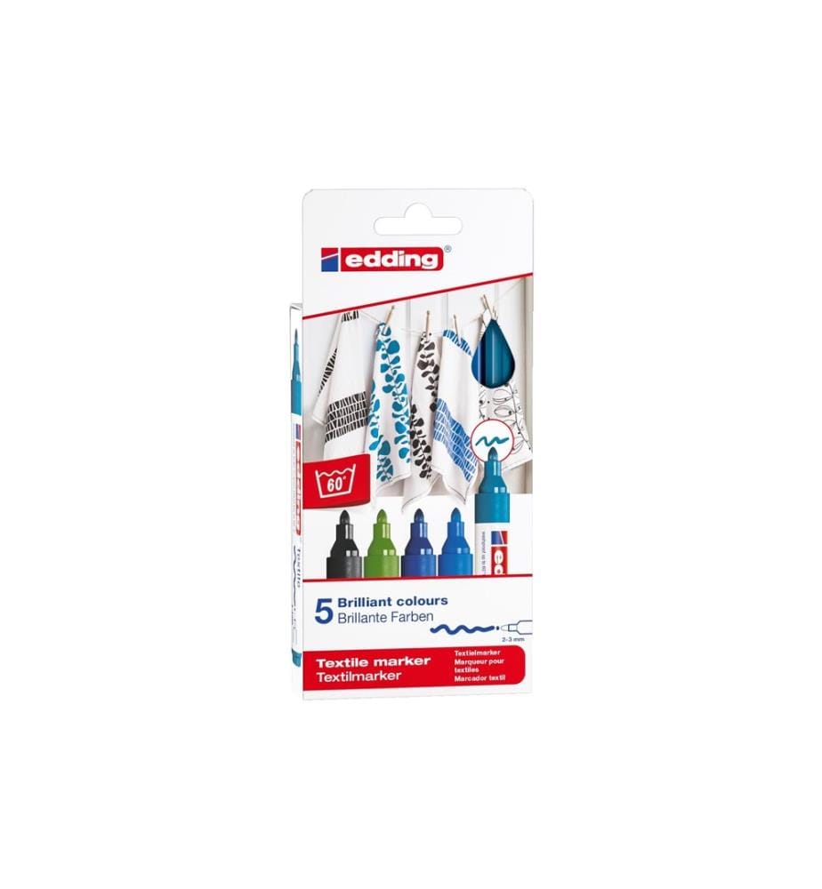 edding Marqueurs textiles 4500 Cool, 5 pièces