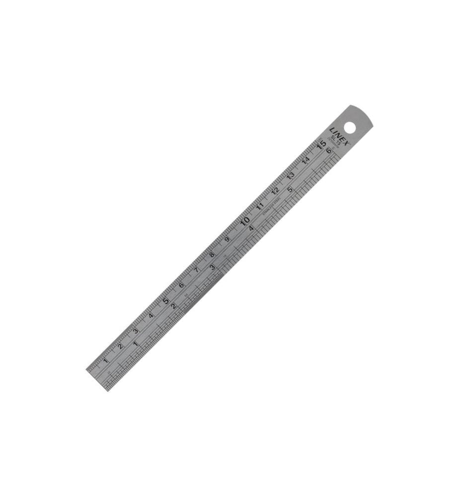 Linex Règle en acier 15 cm, Gris