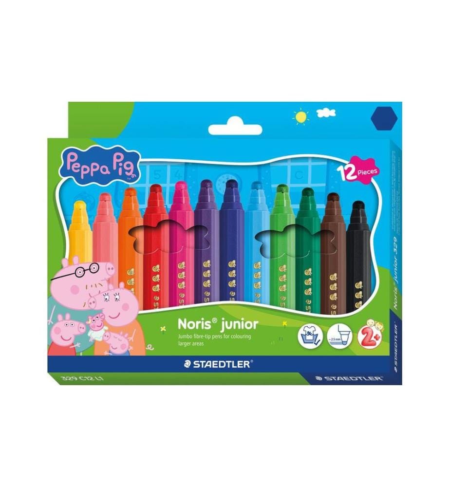 Feutres Staedtler Noris Junior Peppa Pig, carton de 12
