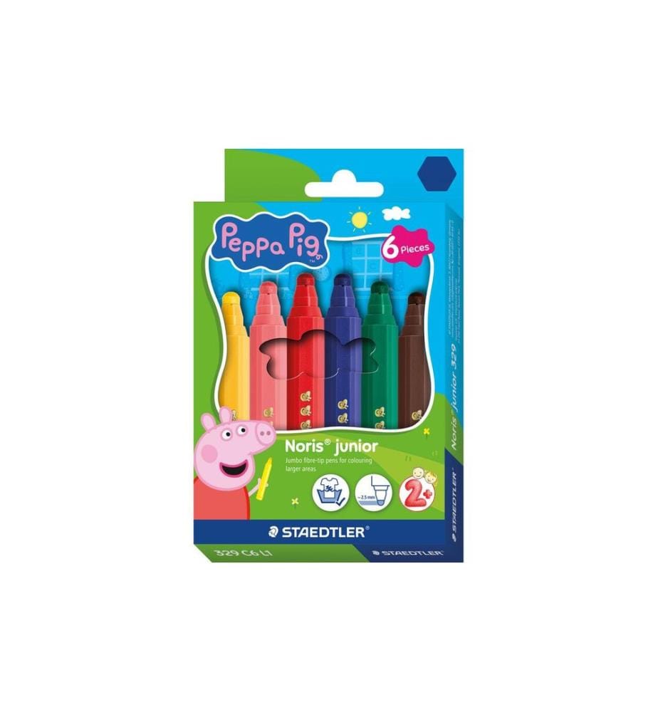 Set de feutres Staedtler Noris Junior Peppa Pig 6 pièces en carton