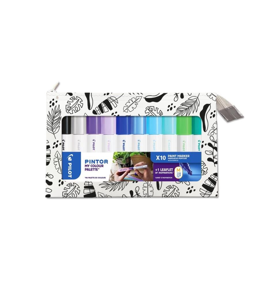 Pilot Marqueurs permanents Pintor Medium Cool 10 pièces, Multicolore