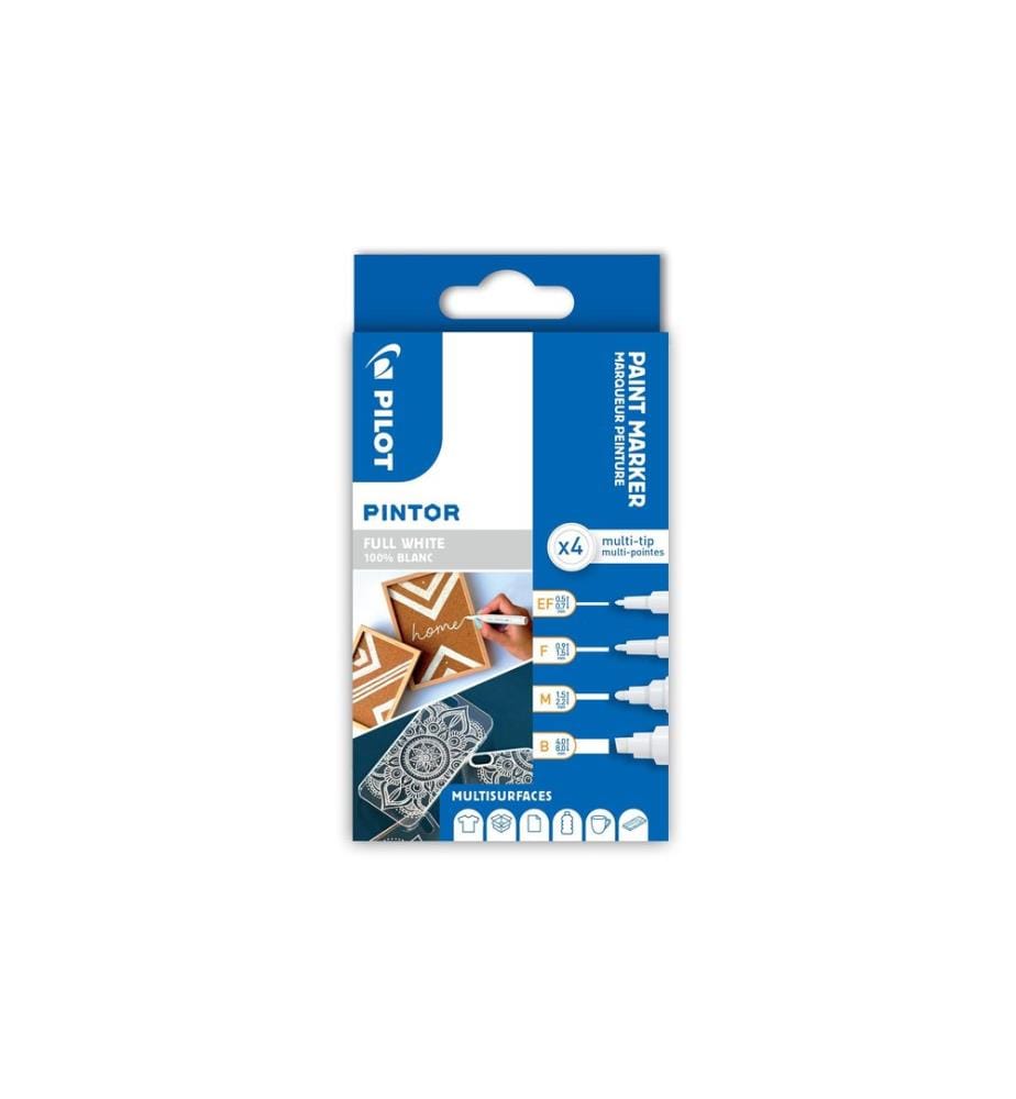 Pilot Marqueur permanent Pintor Blanc lot de 4