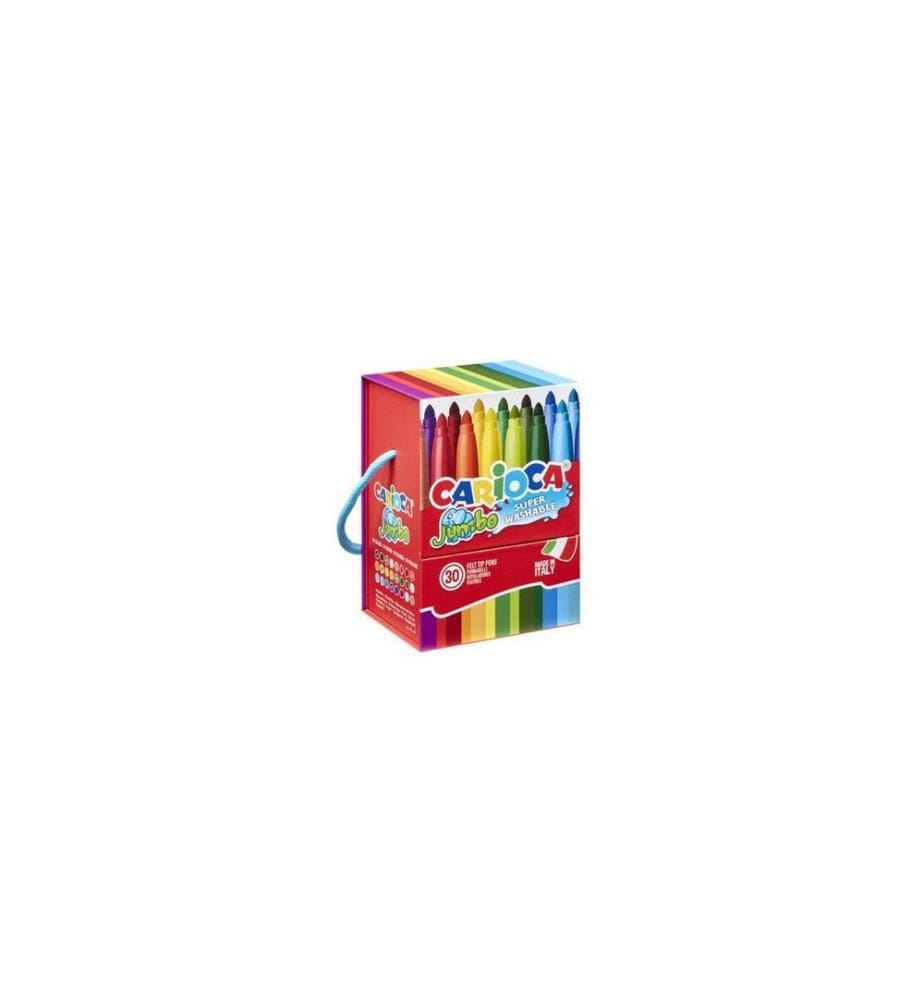 Carioca Jumbo Box, 6 mm, multicolores, 30 pièces
