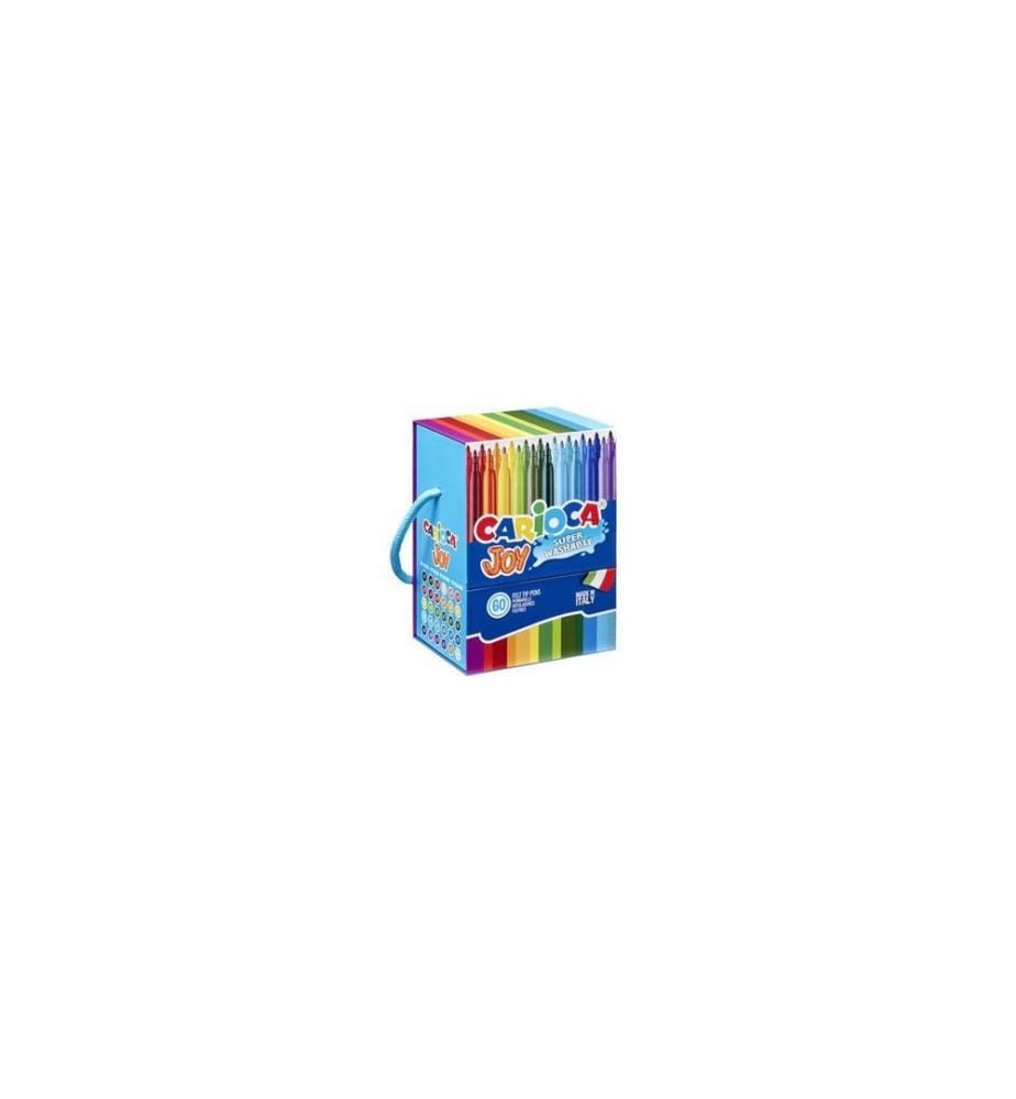 Carioca Feutres de coloriage Joy, 2,6 mm, multicolores, 60 pièces
