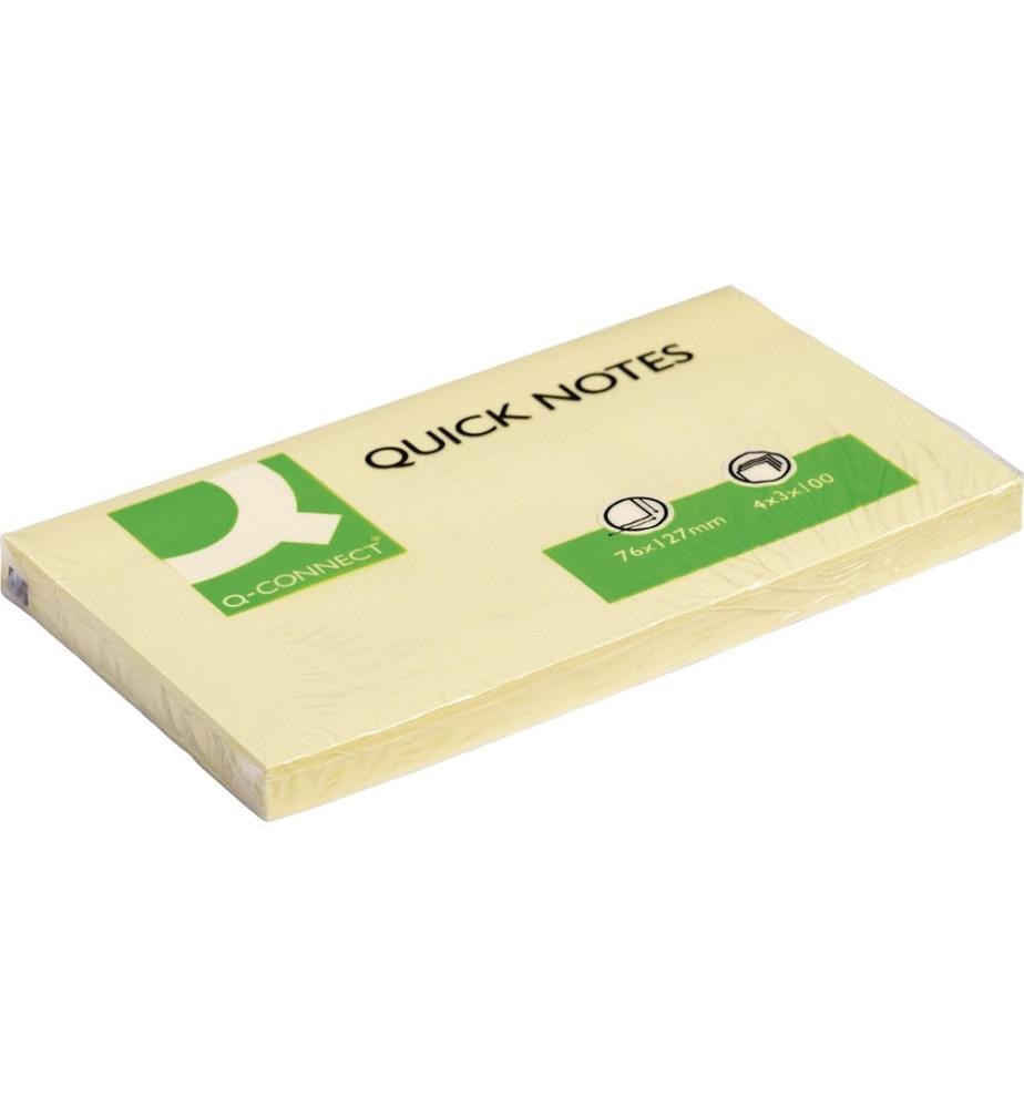 CONNECT Notes autocollantes Quick Notes 76 x 127 mm, Jaune