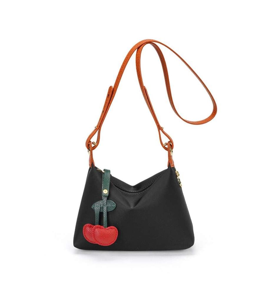 Sac à bandoulière réversible en nylon - Noir