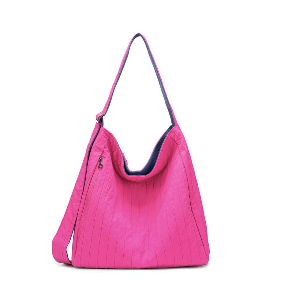 Sac fourre-tout réversible à plis pour ordinateur portable - Rose
