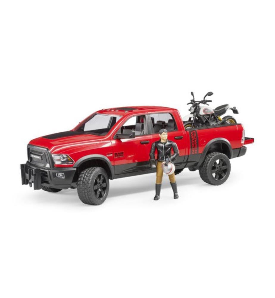Ram 2500 Power Wagon avec Ducati Scrambler desert Sled et Conducteur