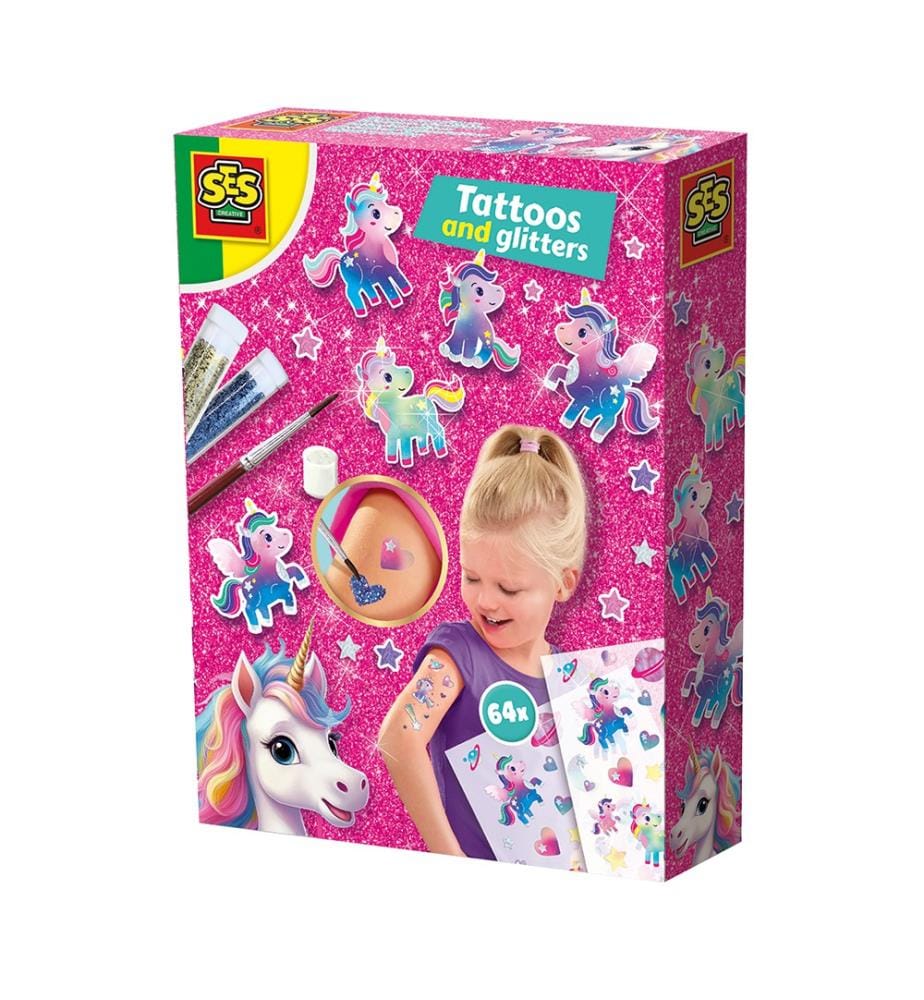 Tatouages paillettes mét., Creative Unicorn