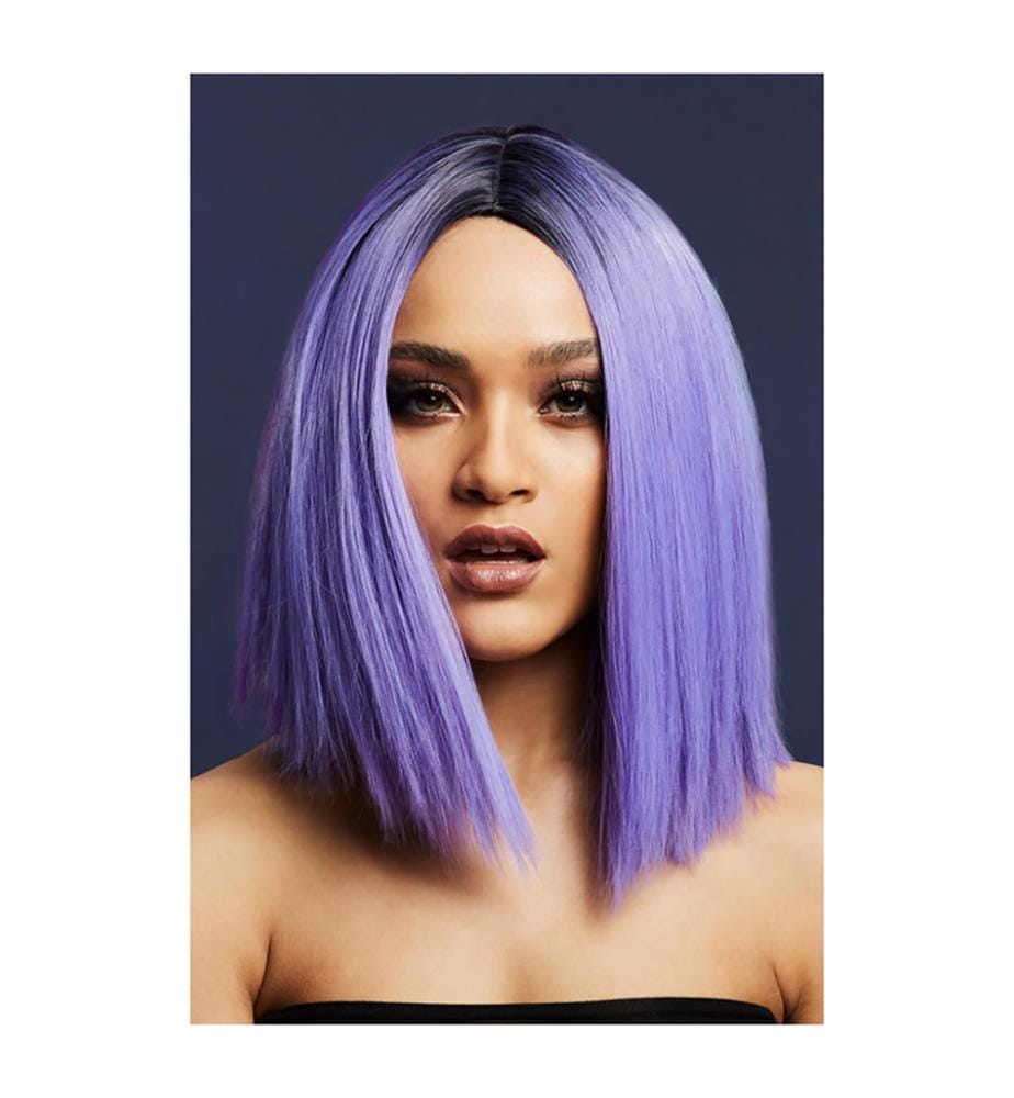 Perruque Fever Kylie, bicolore, Violet, Carré droit long inversé