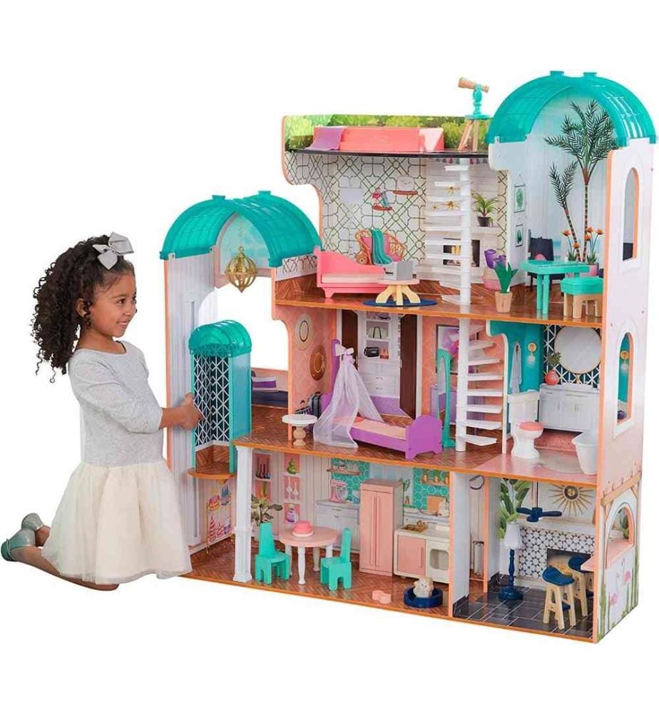 Kidkraft 65986 Manoir de Poupées Camila en Bois Avec Meubles Et Accessoires Inclus - Convient aux Poupées de 30 cm