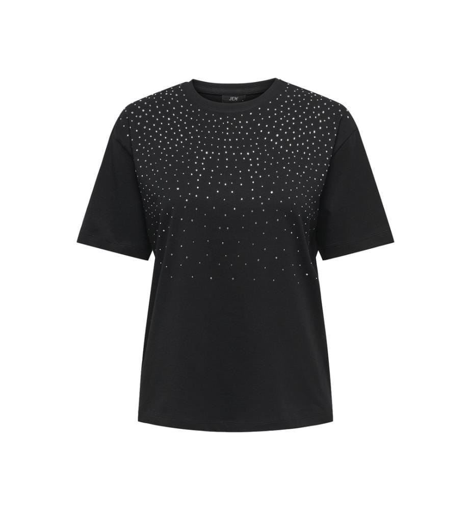 T-shirt oversize strass - Noir